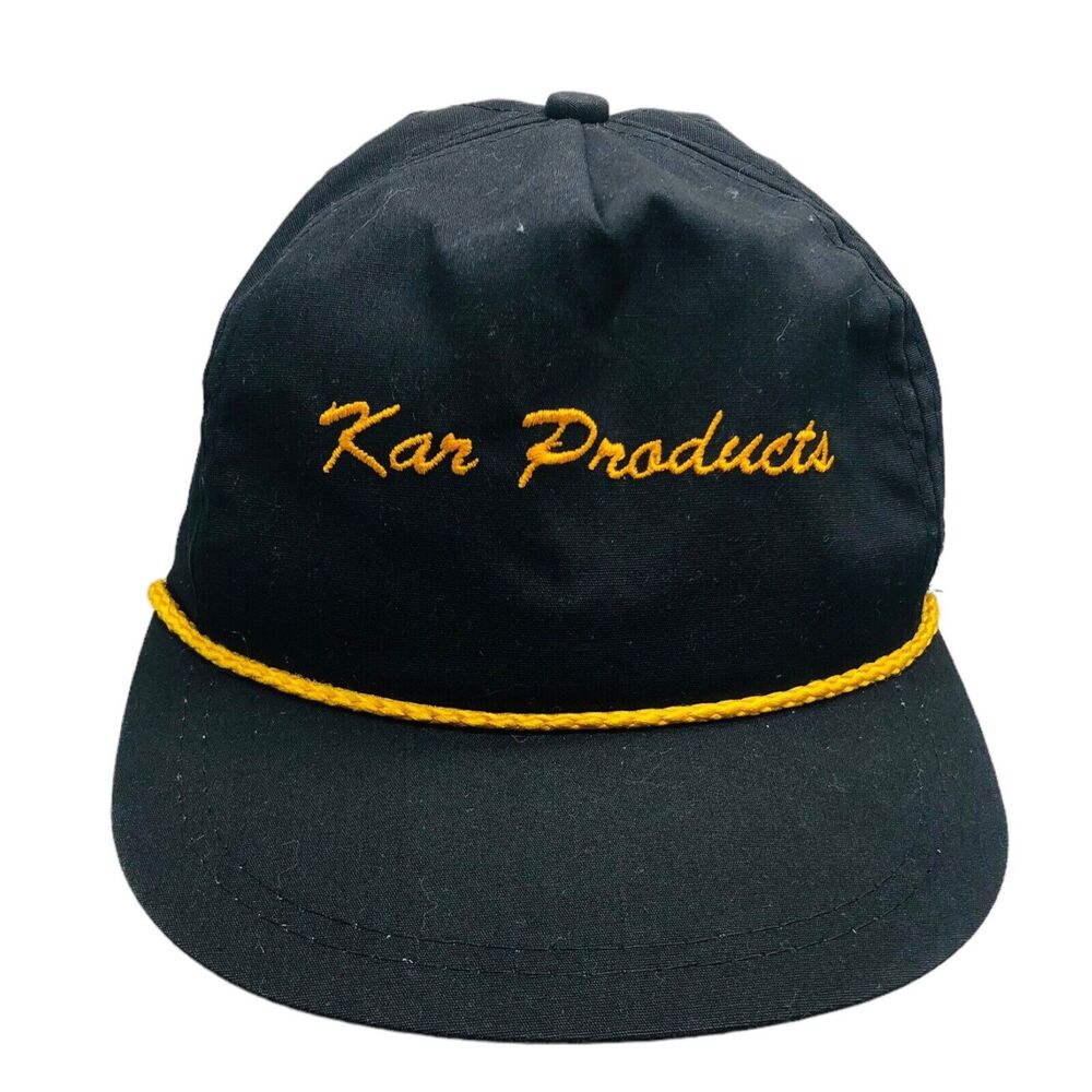 90s Y2K Trucker Hat Kar Products USA Machine Tools Gold Rope Golf Adjustable Dad